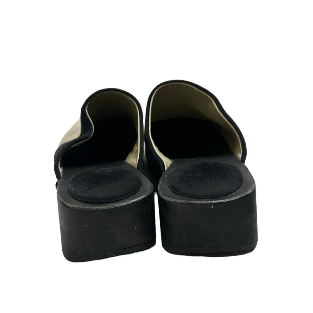 CHANEL Authentic Sports Line Sabot Sandals BeigexBlack COCO mark Women
